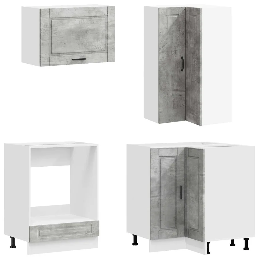 Unité de cuisine PORTO 8 pcs Gris béton Bois d'ingénierie - 4