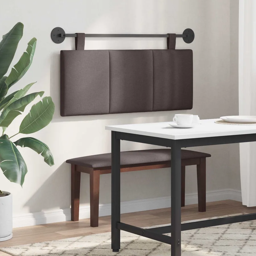 Tête de lit suspendue Marron foncé Tissu - 4