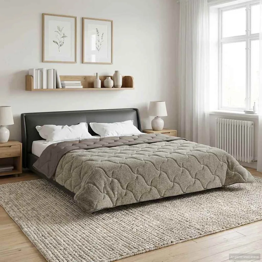 Duvet complet toute l'année Matelassé Gris clair 200 x 220 cm