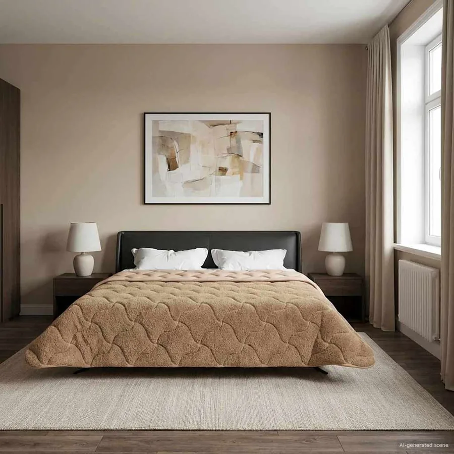 Duvet d'été simple Matelassé Taupe 220 x 240 cm