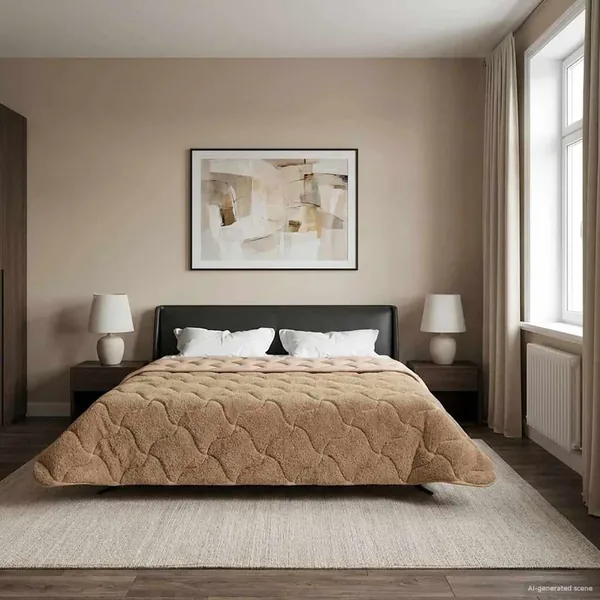 Duvet d'été simple Matelassé Taupe 220 x 240 cm