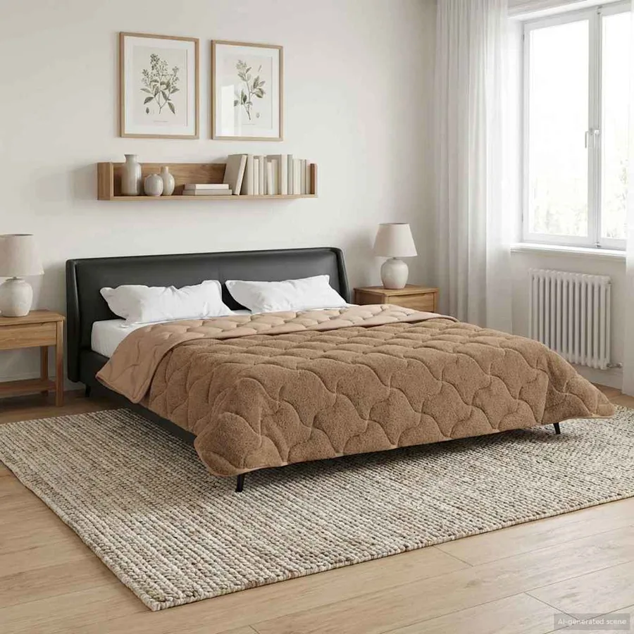 Duvet d'été simple Matelassé Taupe 220 x 240 cm - 4