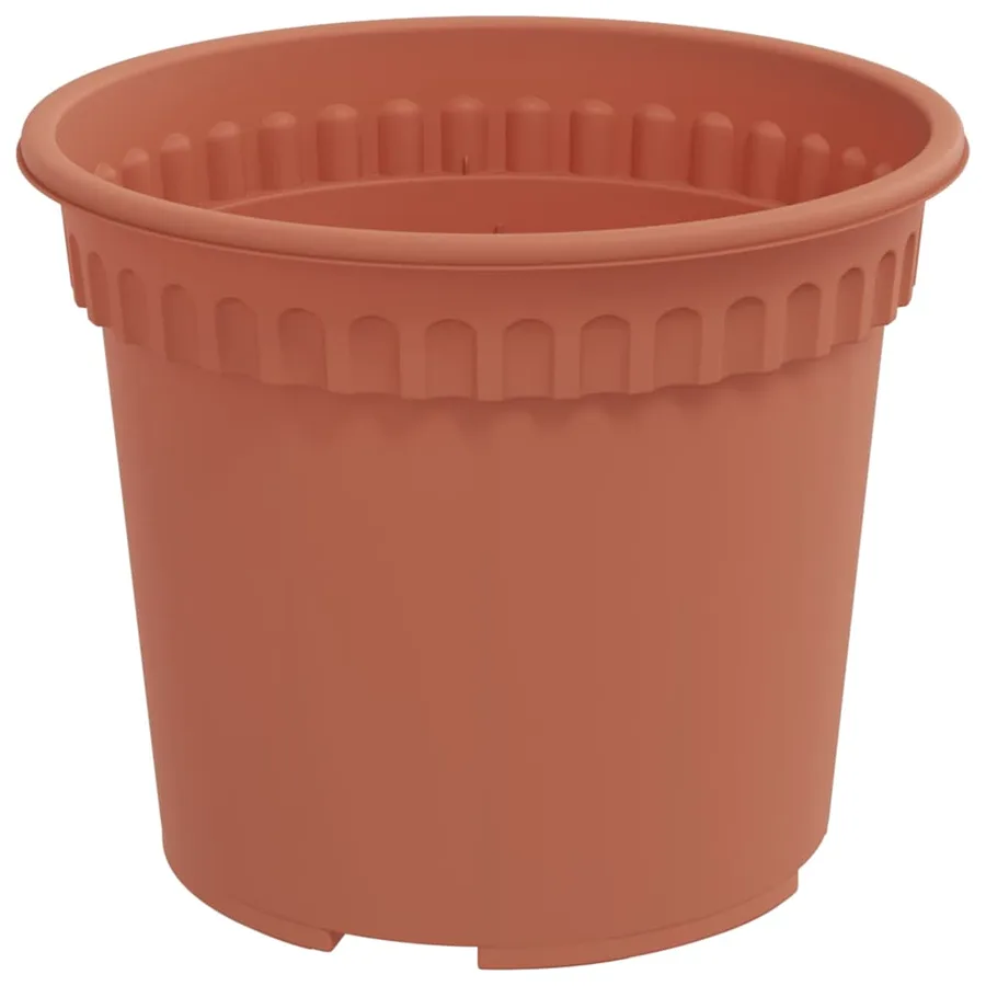 Pot à fleurs rond 6 pcs Rouge brique Ø 12,5 x 10 cm Plastique - 5