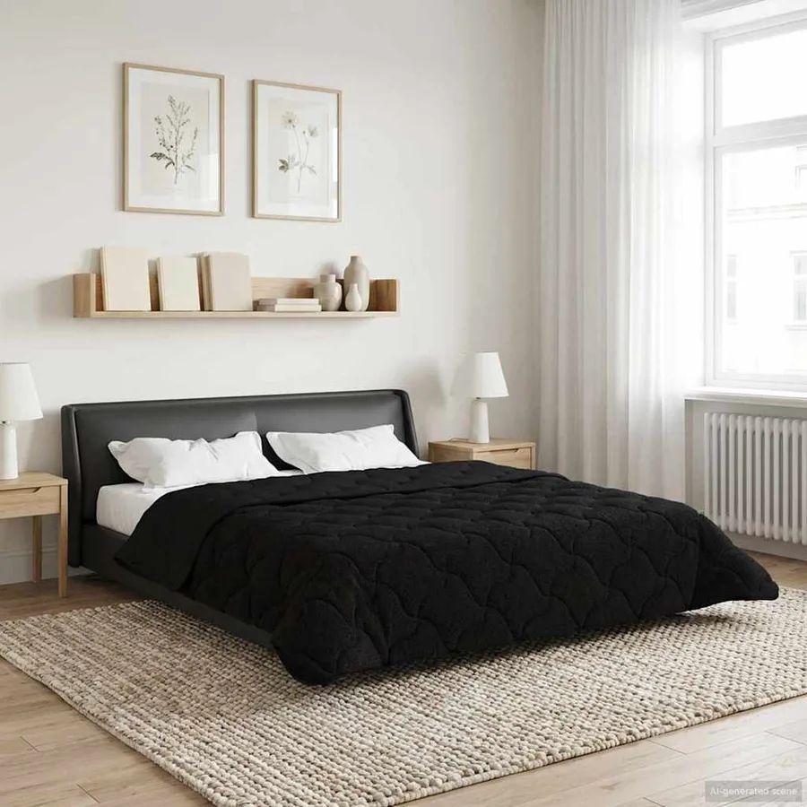 Duvet complet toute l'année Matelassé Noir 200 x 220 cm - 4