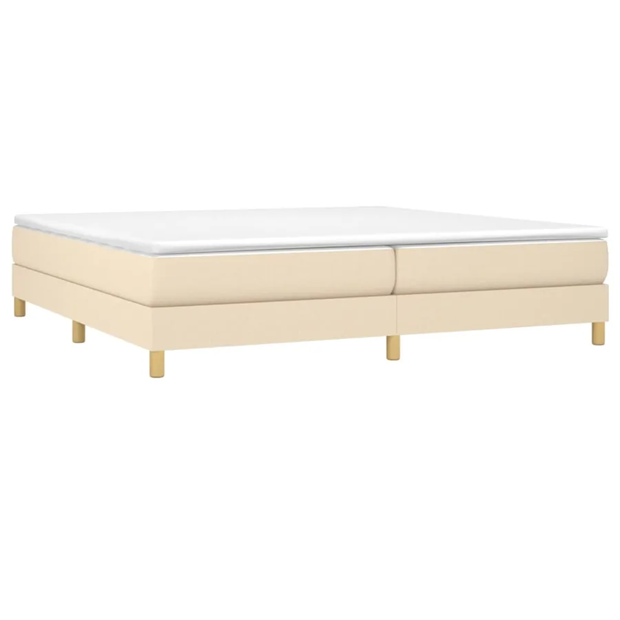 Sommier à lattes de lit avec matelas Crème 200x200 cm Tissu - 3
