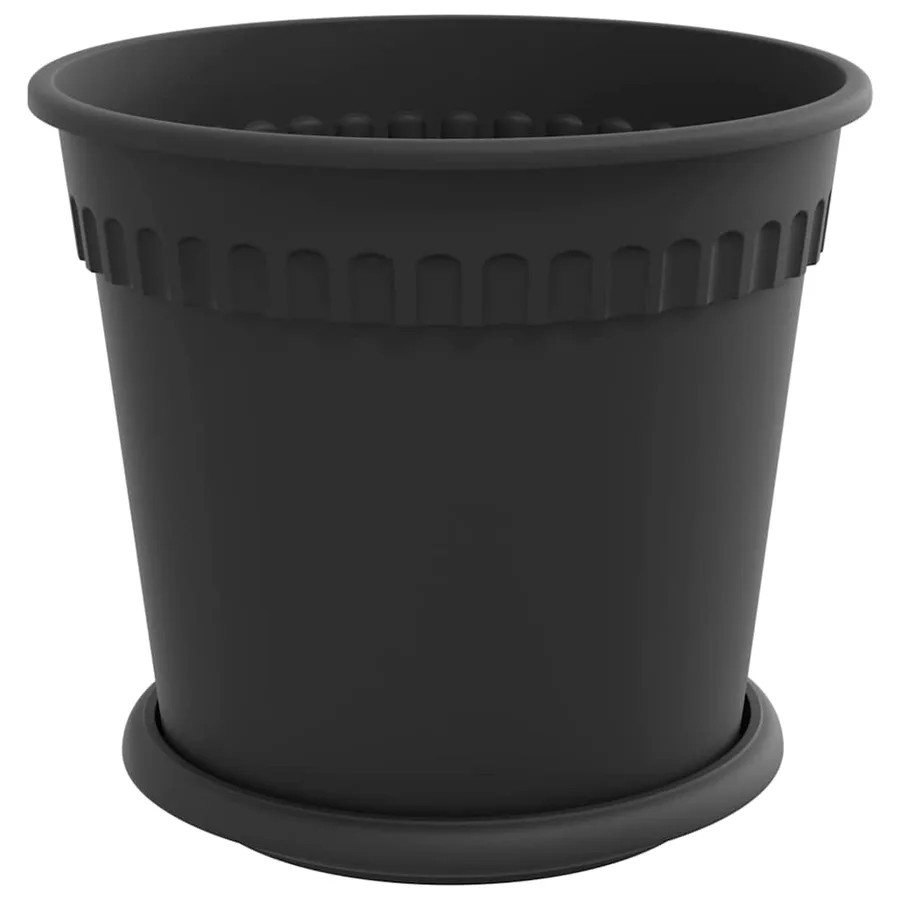 Pots de plantes 6 pcs Noir Ø 19 x 16 cm Plastique - 5