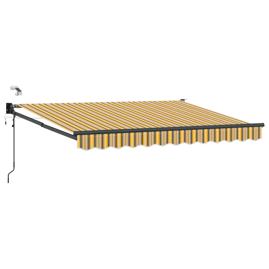 Auvent rétractable électrique Jaune et Gris 3 x 2,5 m - 2