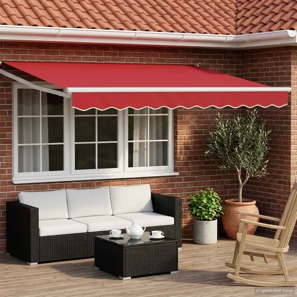 Auvent rétractable électrique Rouge et Blanc 3 x 2,5 m
