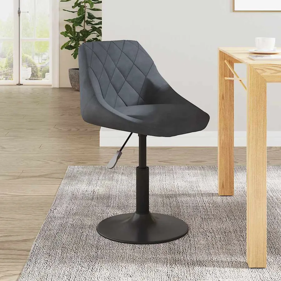 Tabouret de bar Gris foncé Velours