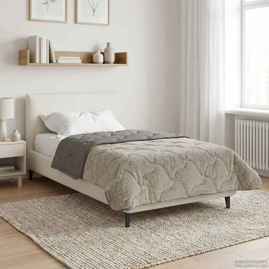Duvet complet toute l'année Matelassé Gris clair 140 x 220 cm