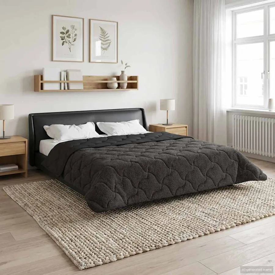 Duvet complet toute l'année Matelassé Anthracite 240 x 260 cm