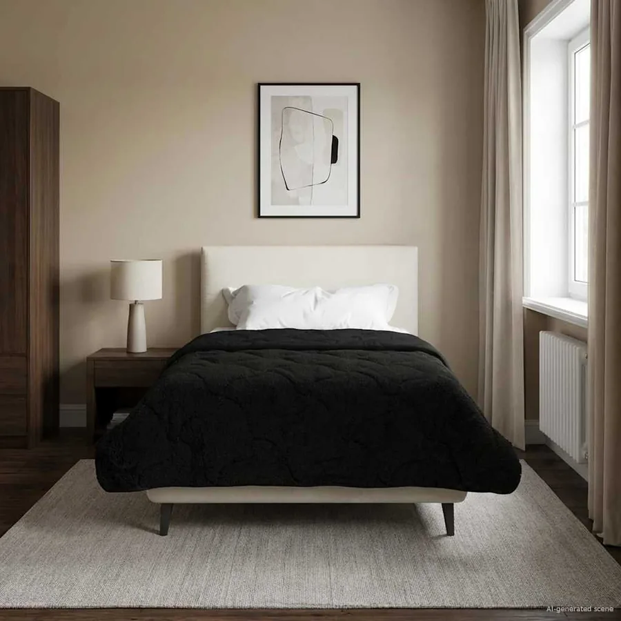 Duvet complet toute l'année Matelassé Noir 140 x 220 cm