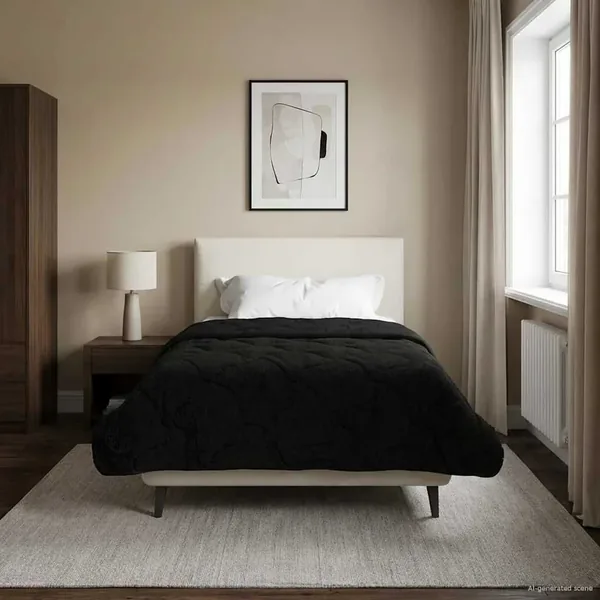 Duvet complet toute l'année Matelassé Noir 140 x 220 cm