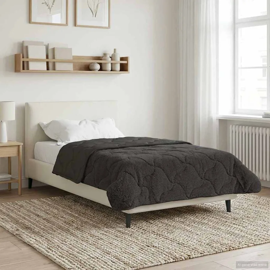 Duvet complet toute l'année Matelassé Anthracite 140 x 220 cm - 4
