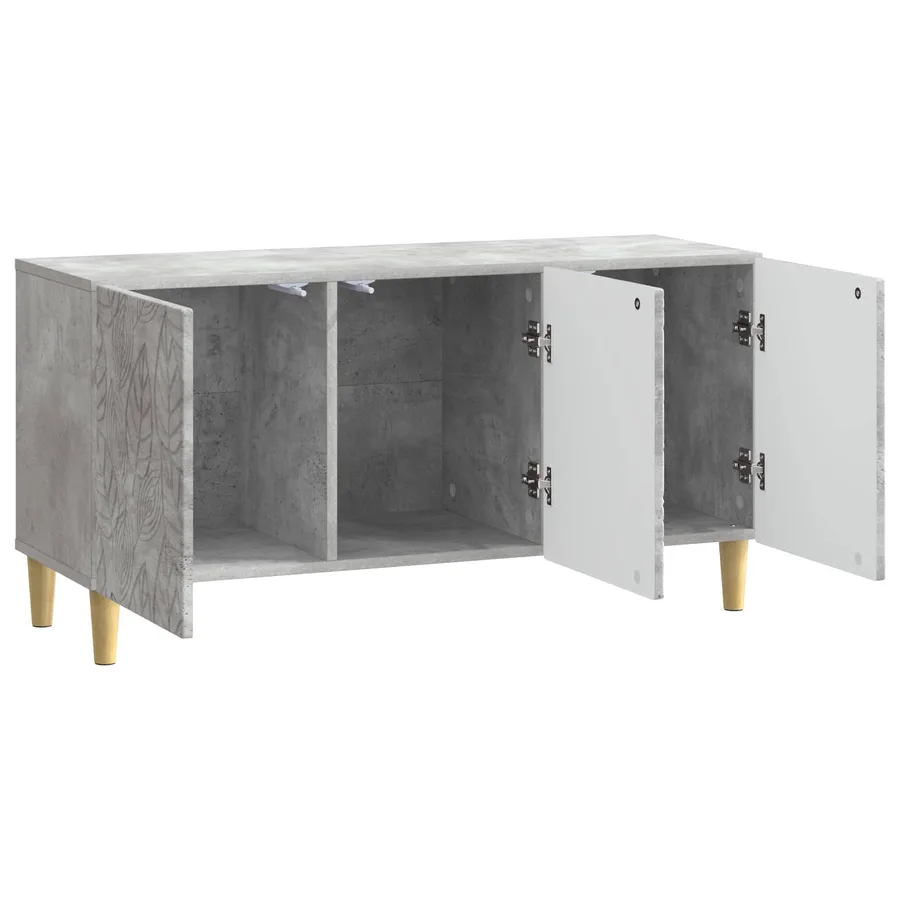 Meuble TV 99 x 34,5 x 50 cm Gris béton Bois d'ingénierie - 4