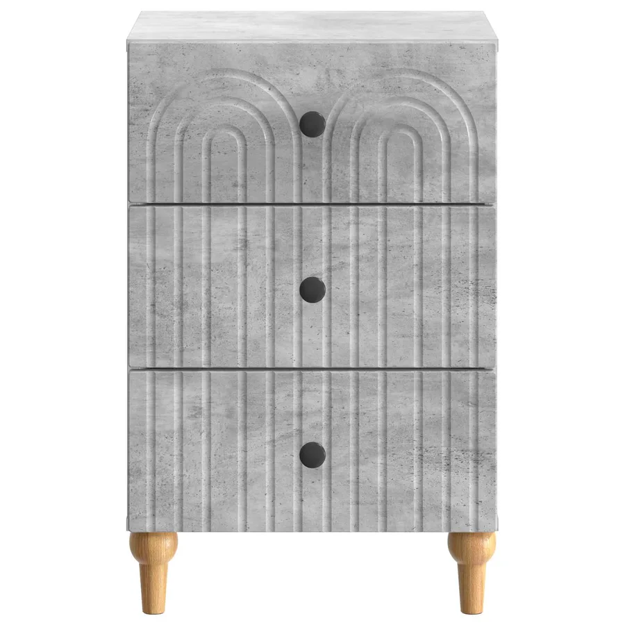 Cabinet de chevet avec tiroir Gris béton 43 x 41 x 66,5 cm - 5