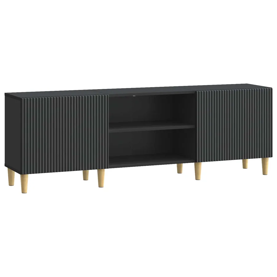 Meuble TV Noir 150 x 31 x 50 cm Bois d'ingénierie - 2