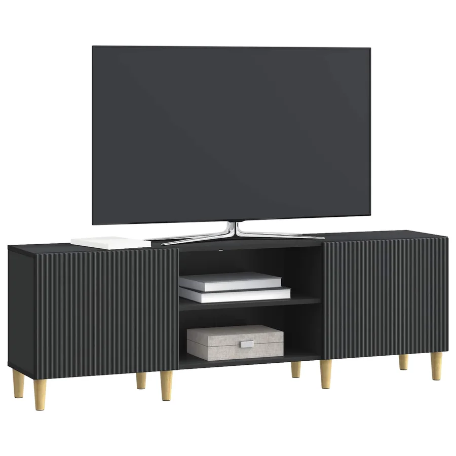 Meuble TV Noir 150 x 31 x 50 cm Bois d'ingénierie - 3
