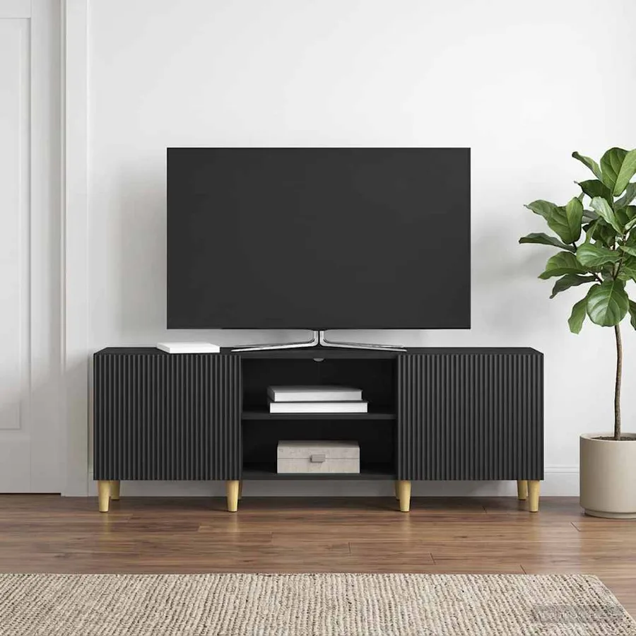 Meuble TV Noir 150 x 31 x 50 cm Bois d'ingénierie - 4
