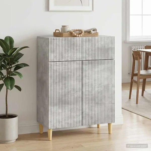 Buffet Gris béton 66 x 34,5 x 90 cm Bois d'ingénierie