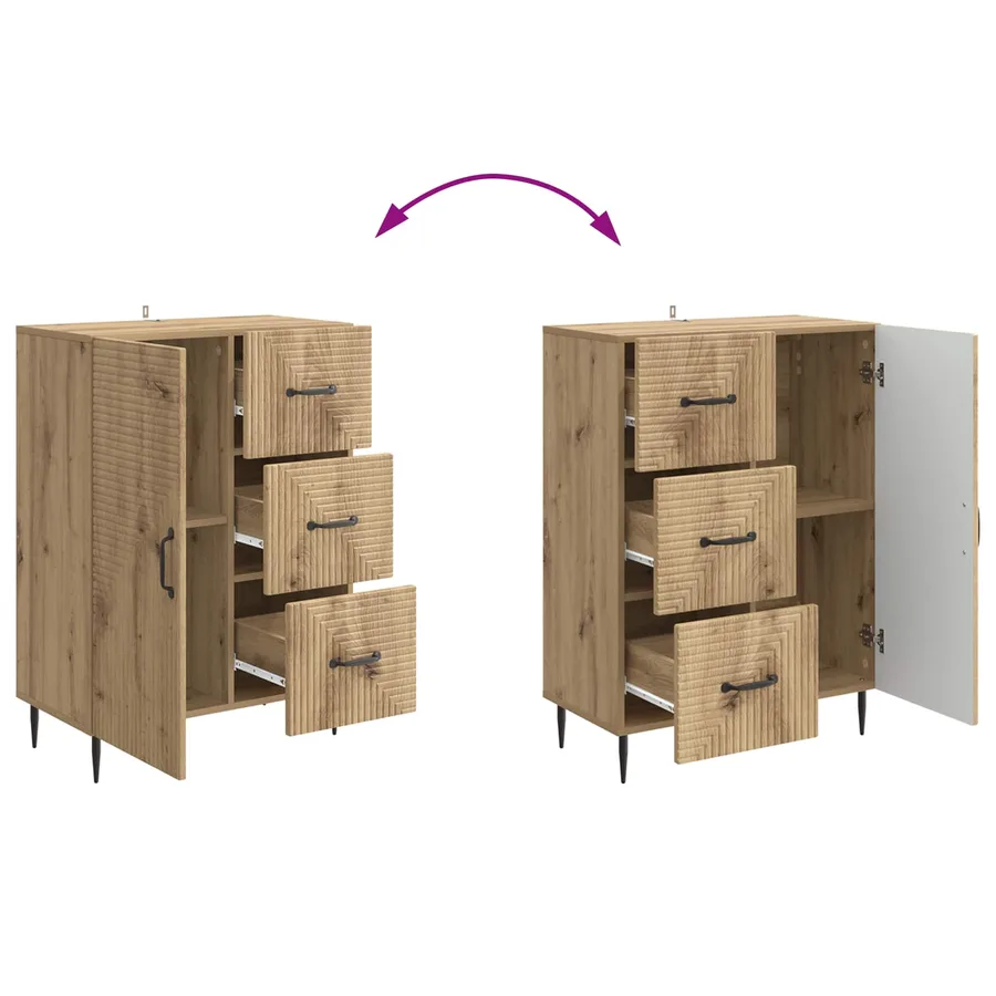 Buffet Chêne artisanal 66 x 34,5 x 89,5 cm Bois d'ingénierie - 8