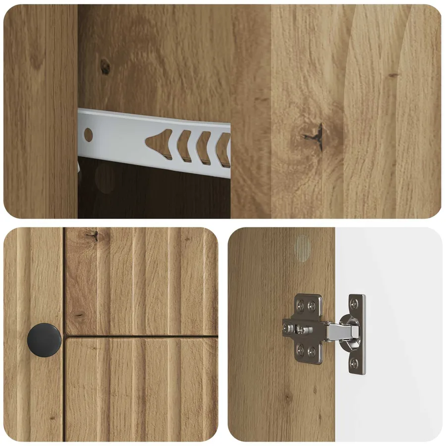 Meuble TV Chêne artisanal 89 x 34,5 x 60 cm Bois d'ingénierie - 9