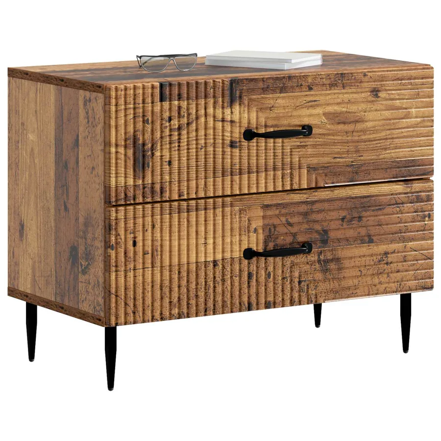 Cabinet de chevet avec tiroir Bois ancien 62 x 34,5 x 47,5 cm - 3