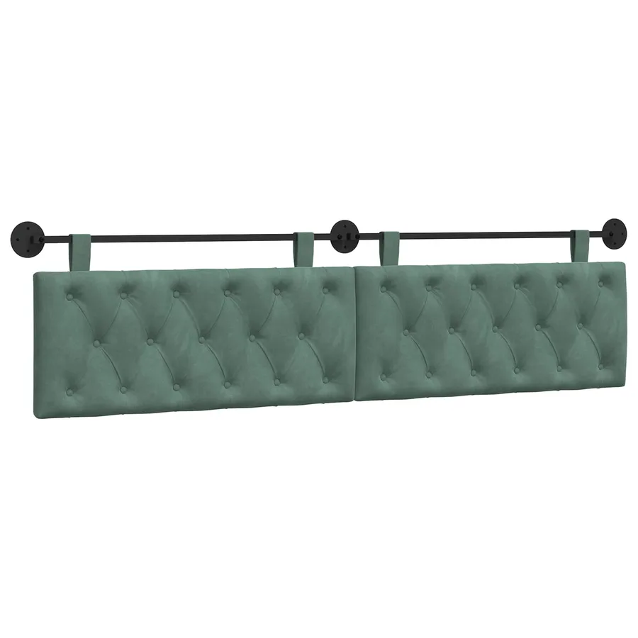Tête de lit suspendue Avec lumière LED Vert Mer Velours - 2