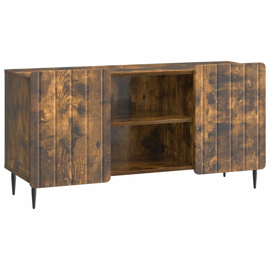 Meuble TV Chêne fumé 102 x 34,5 x 52 cm Bois d'ingénierie - 2
