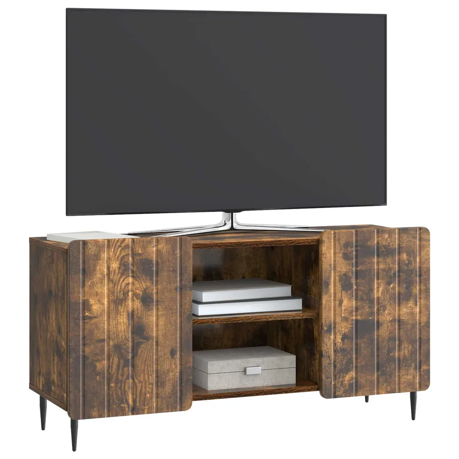 Meuble TV Chêne fumé 102 x 34,5 x 52 cm Bois d'ingénierie - 3
