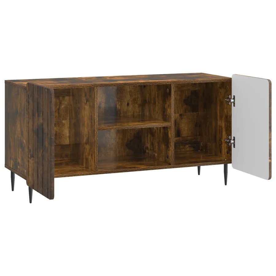 Meuble TV Chêne fumé 102 x 34,5 x 52 cm Bois d'ingénierie - 5