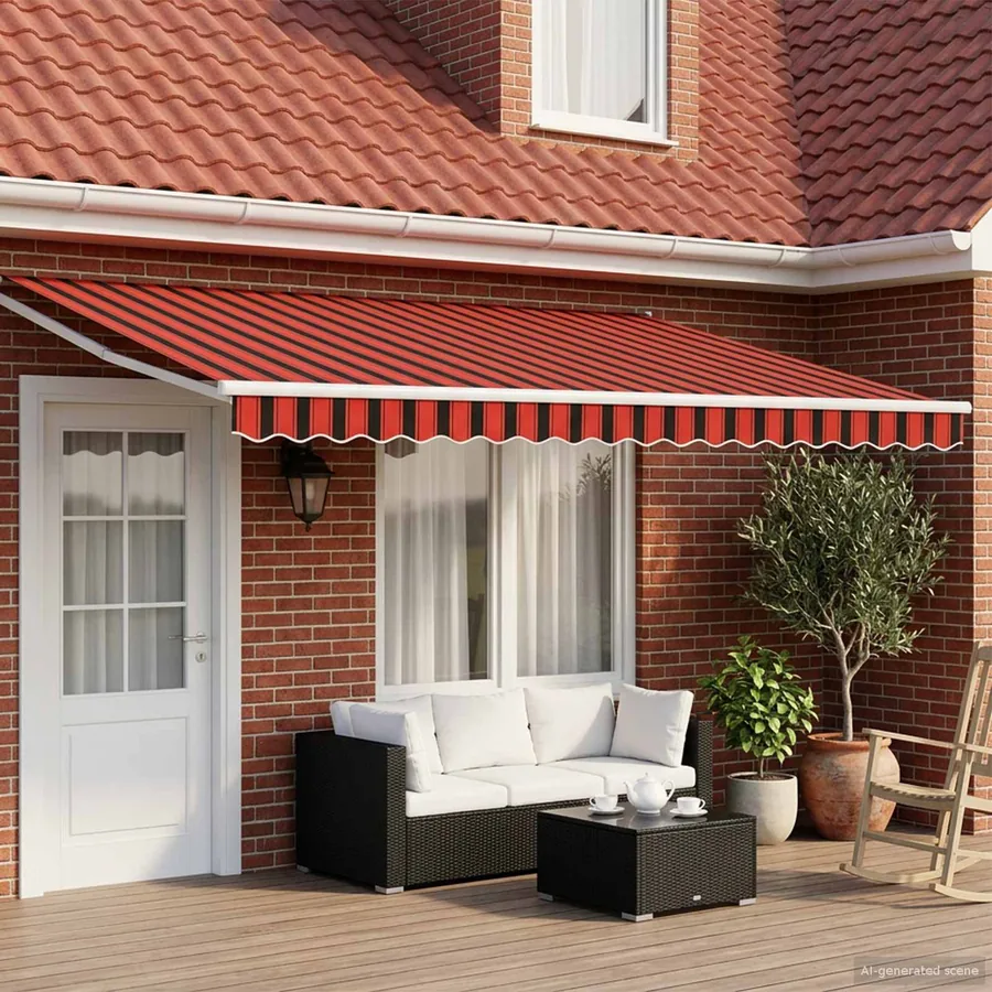 Auvent rétractable électrique Orange et marron 5 x 3 m