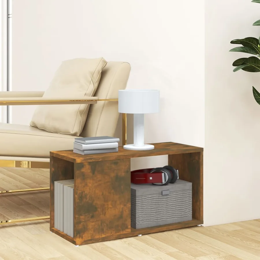 Meuble TV Chêne fumé 60x24x32 cm Bois d'ingénierie - 3