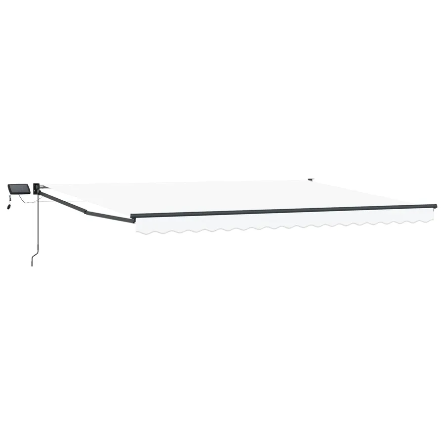 Store rétractable manuel avec LEDs Blanc et anthracite 4 × 3 m - 2