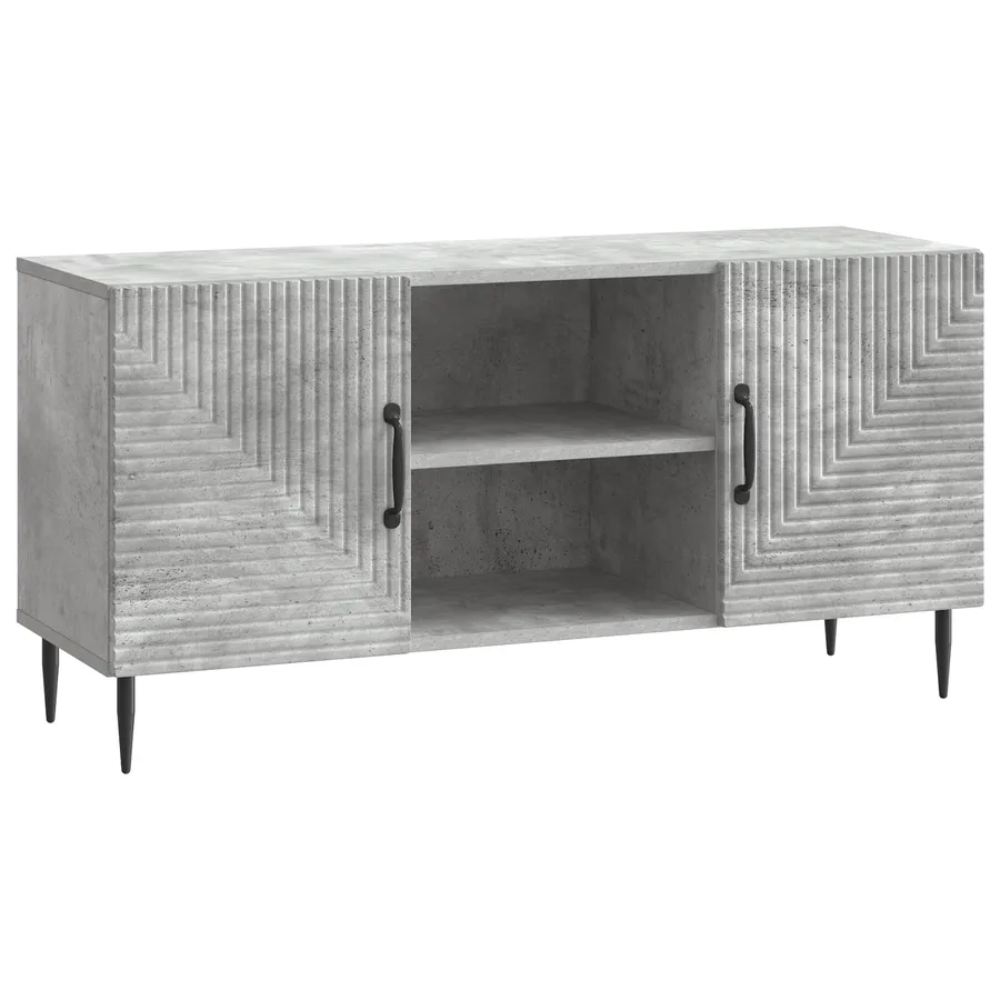 Meuble TV Gris béton 102 x 34,5 x 50 cm Bois d'ingénierie - 2