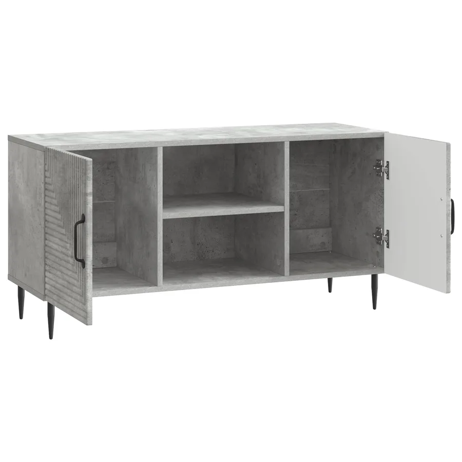 Meuble TV Gris béton 102 x 34,5 x 50 cm Bois d'ingénierie - 5