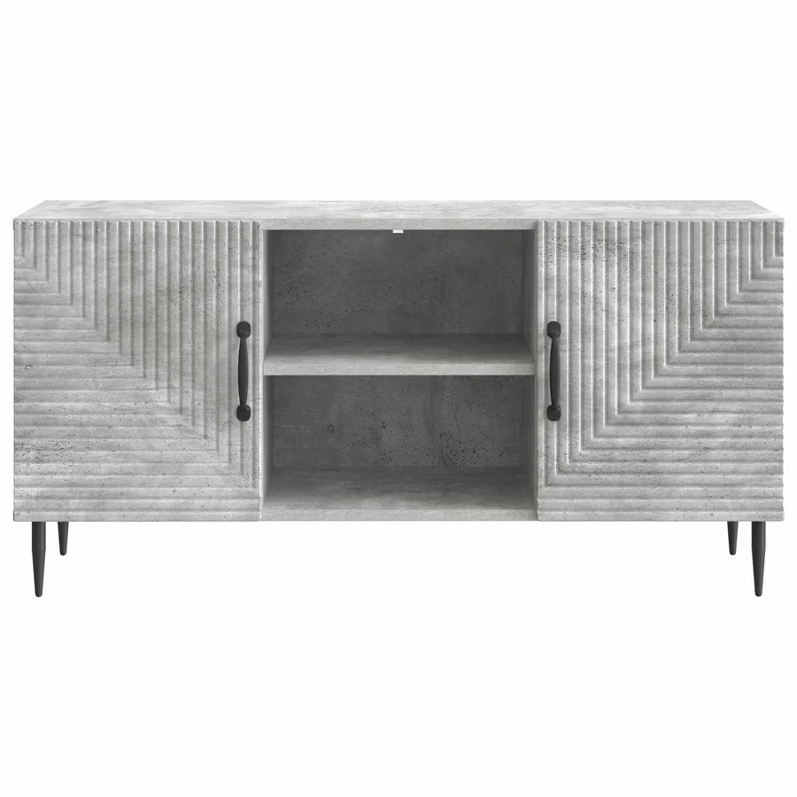 Meuble TV Gris béton 102 x 34,5 x 50 cm Bois d'ingénierie - 6
