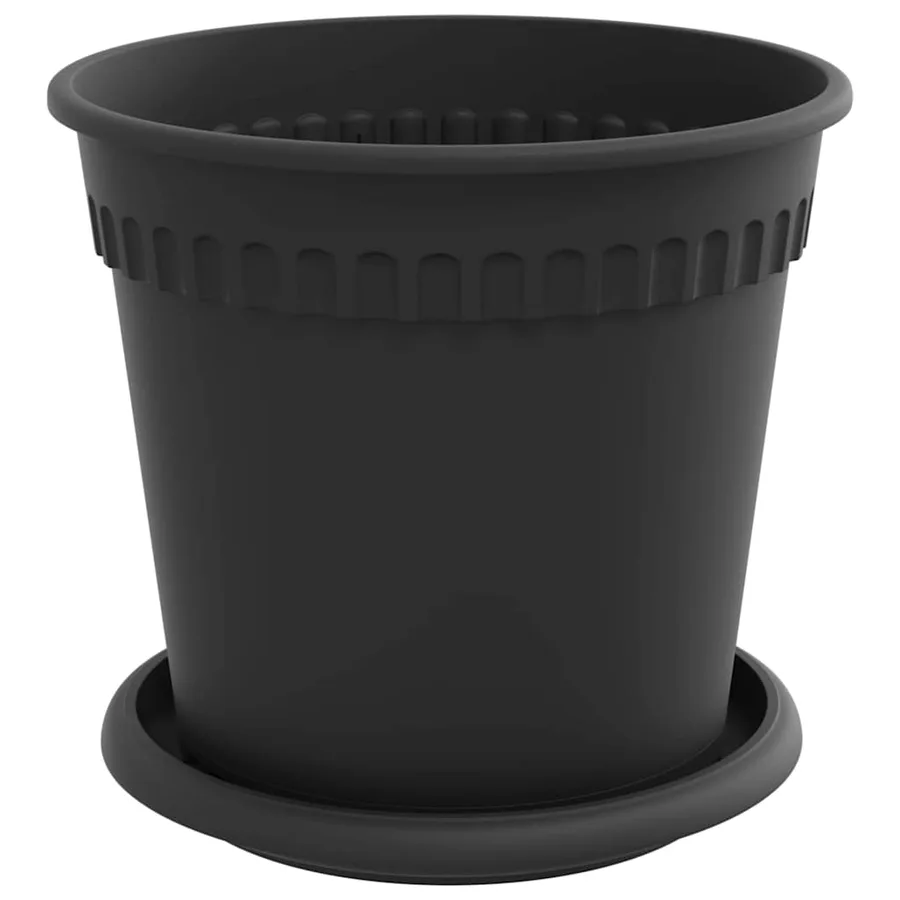 Pots de plantes 24 pcs Noir Ø 17 x 14 cm Plastique - 5