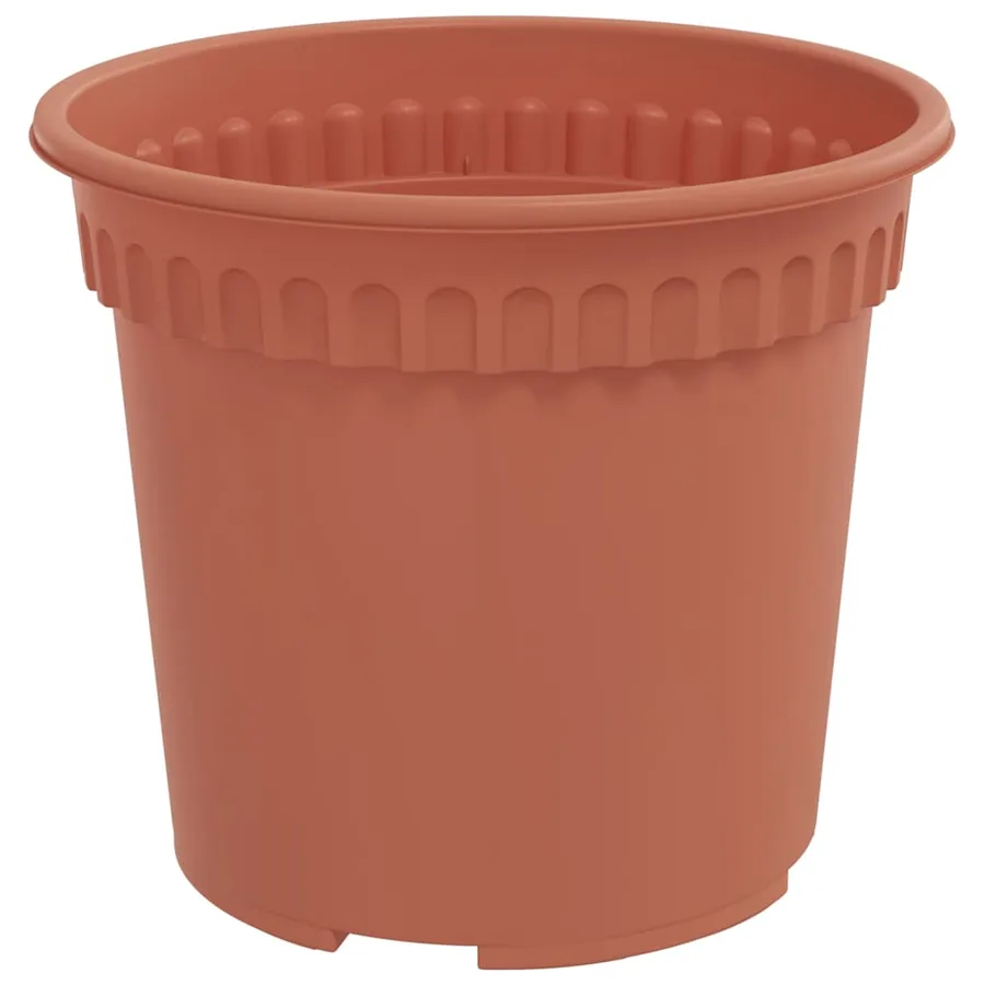 Pots de plantes 24 pcs Rouge brique Ø 15 x 12 cm Plastique - 6