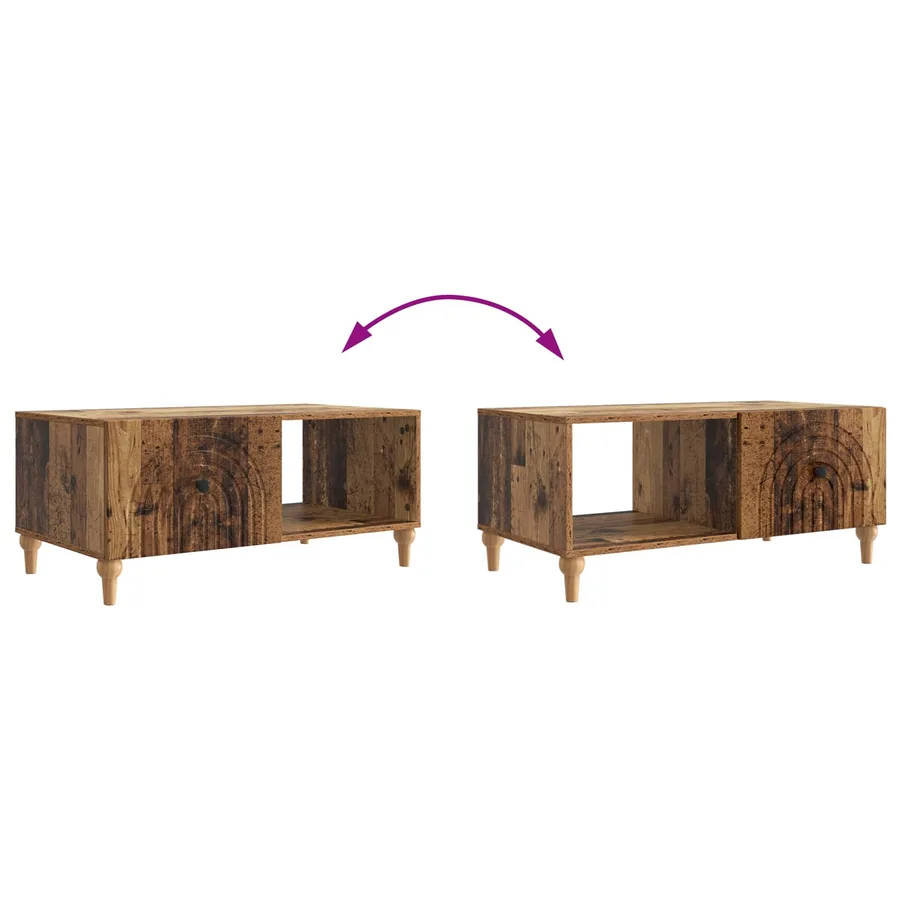 Table basse Bois ancien 90 x 50 x 40 cm Bois d'ingénierie - 8