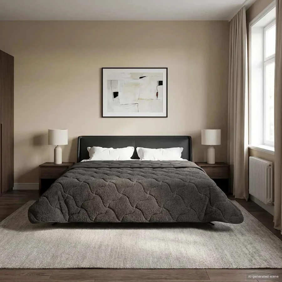 Duvet d'été simple Matelassé Anthracite 220 x 260 cm