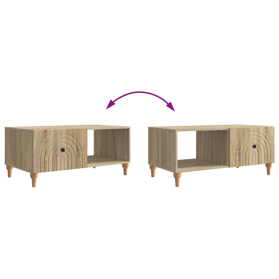 Table basse Chêne Sonoma 90 x 50 x 40 cm Bois d'ingénierie - 10