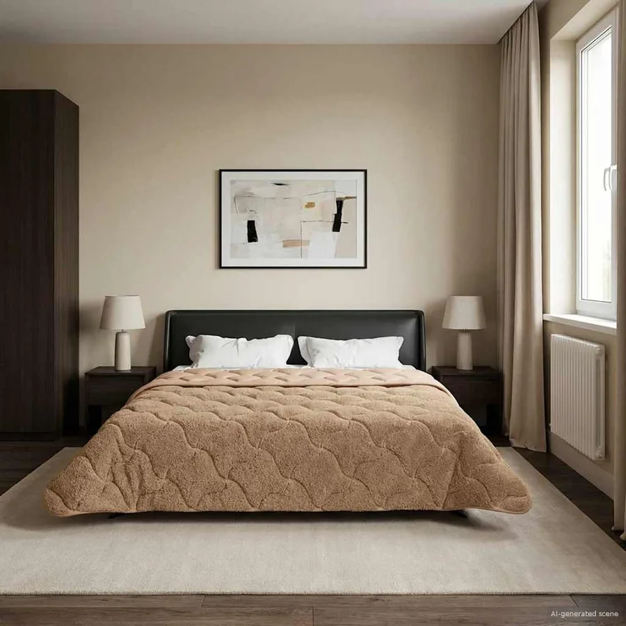 Duvet d'été simple Matelassé Taupe 240 x 260 cm - 4