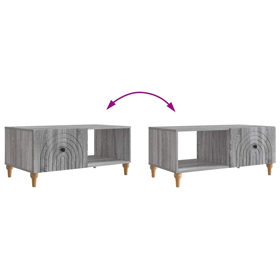 Table basse Sonoma gris 90 x 50 x 40 cm Bois d'ingénierie - 8