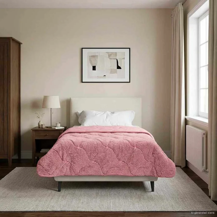Duvet d'été simple Matelassé Rose 155 x 220 cm
