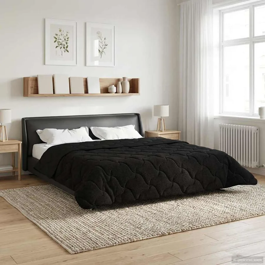 Duvet complet toute l'année Matelassé Noir 220 x 260 cm