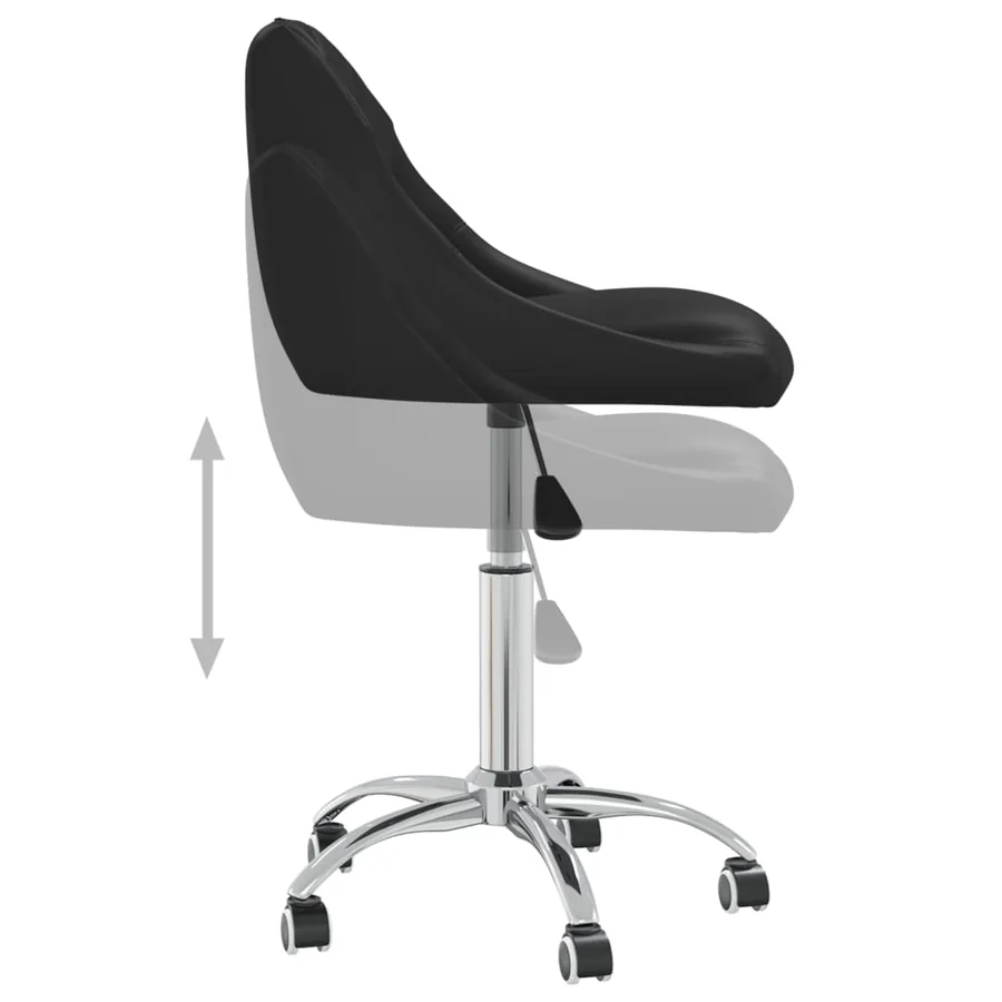 Chaise pivotante de salle à manger Noir Similicuir - 5
