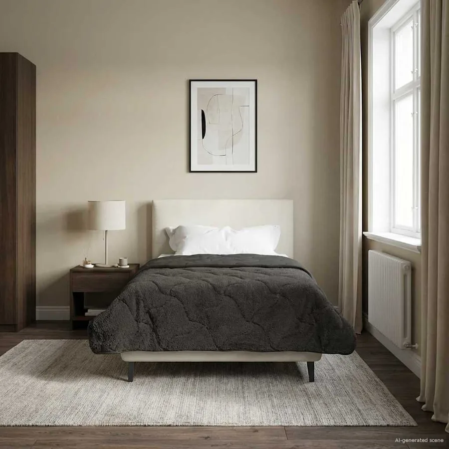 Duvet d'été simple Matelassé Anthracite 155 x 200 cm - 4