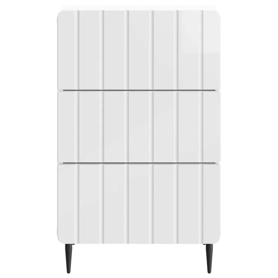 Cabinet de chevet avec tiroir Blanc brillant 43 x 41 x 68 cm - 5