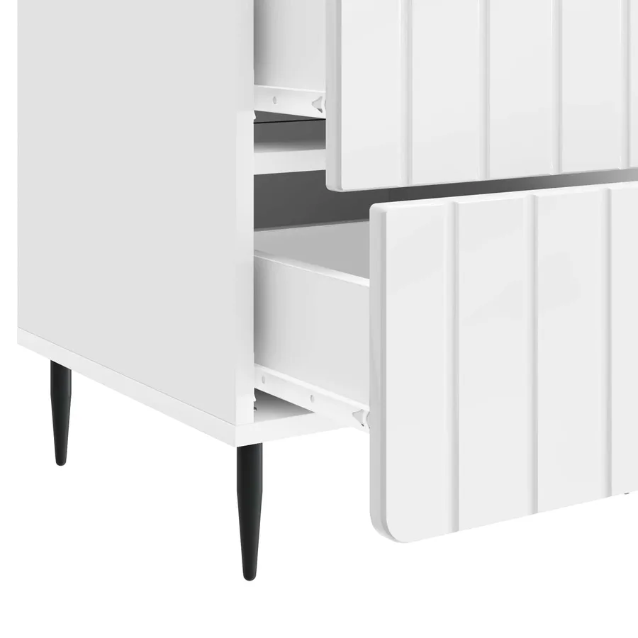 Cabinet de chevet avec tiroir Blanc brillant 43 x 41 x 68 cm - 9